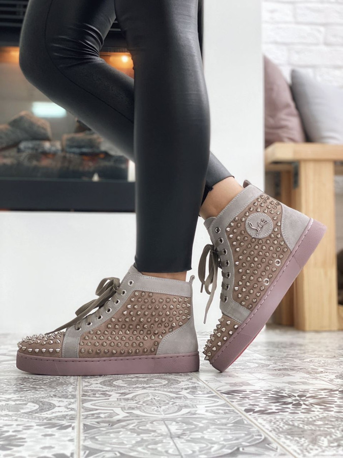 

Женские кроссовки Christian Louboutin Louis Spikes / кроссы для девушек 37 40, Белый