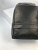 Рюкзак из дубленой кожи черного цвета | Мужской кожаный рюкзак портфель черного цвета вместительный, фото 2