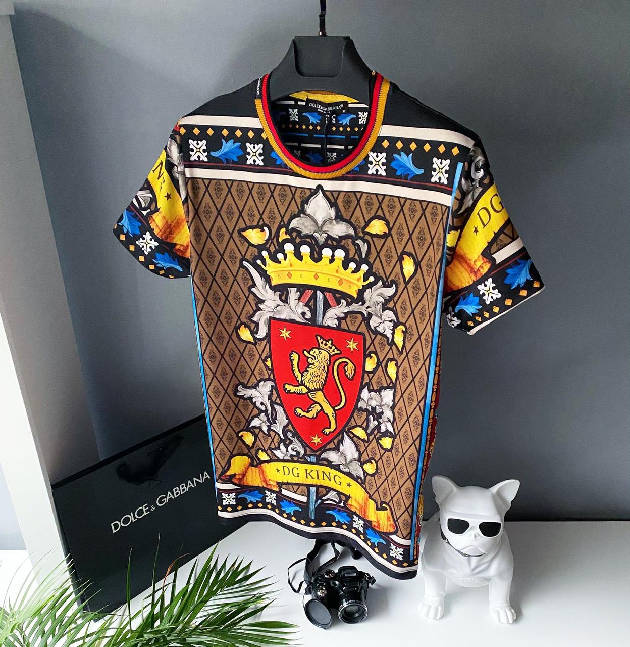 

Мужская футболка летняя разноцветная Dolce & Gabbana Мужская одежда (Реплика) XXL