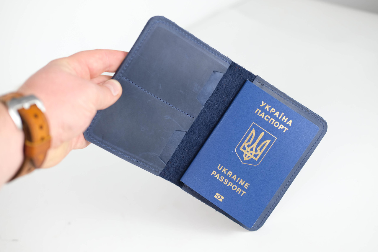 

Обложка для документов "Модель №15" Винтажная кожа цвет Синий, Синий винтаж