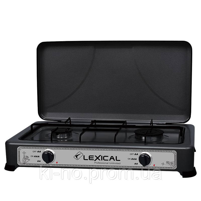 

Плита газовая на 2 конфорки 3,7KW Lexical LGS-2812 Black