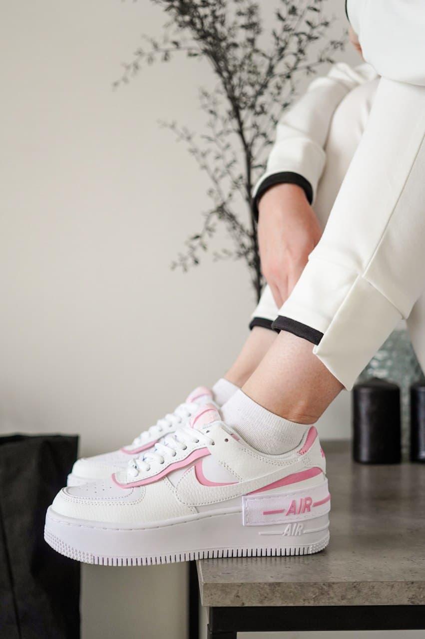 

Женские кроссовки Nike Air Force Shadow White Pink 39, Белый