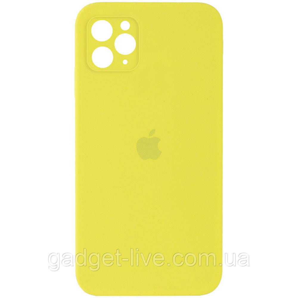 

Чехол Silicone Case Square Full Camera Protective (AA) для Apple iPhone 11 Pro Max (6.5"), Желтый / bright yellow