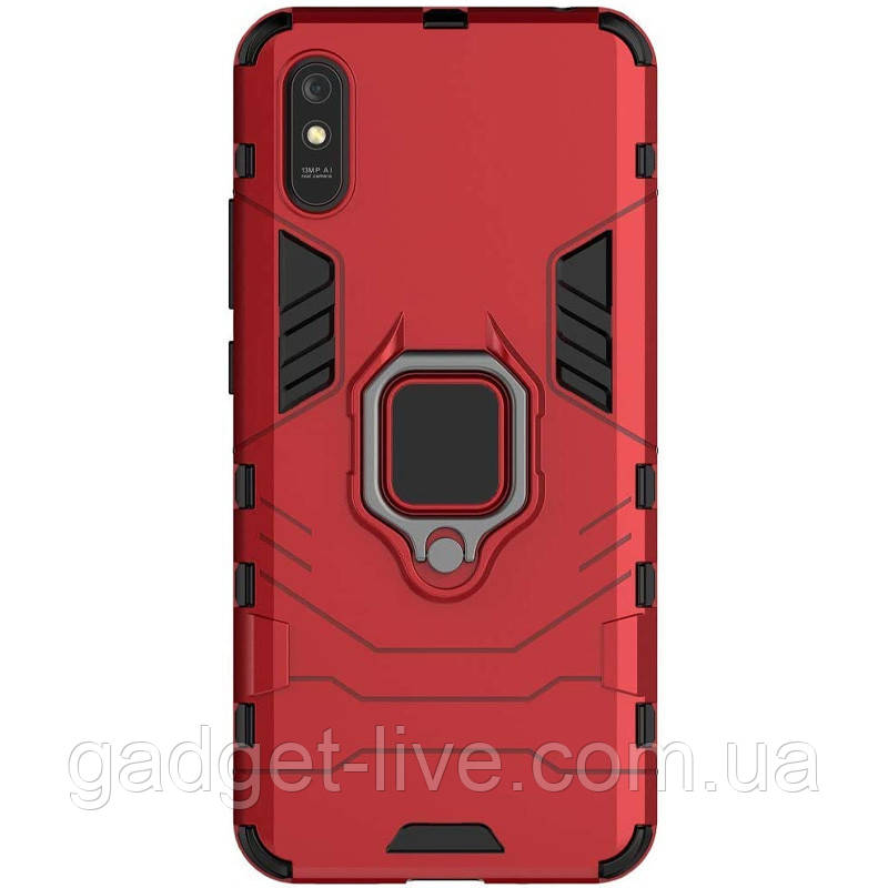 

Ударопрочный чехол Transformer Ring for Magnet для Xiaomi Redmi 9A, Красный / dante red