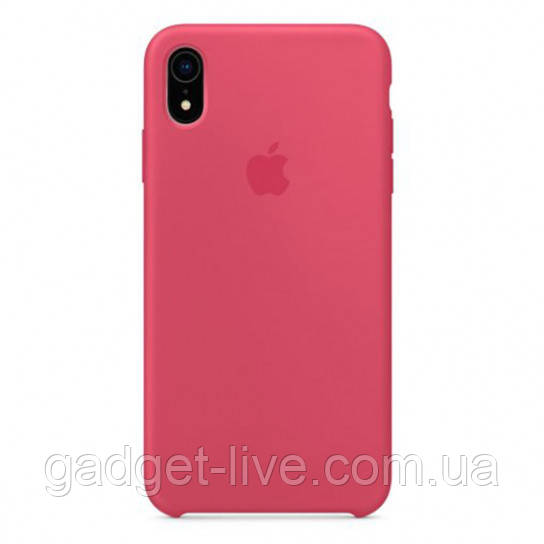 

Чехол Silicone case (AAA) для Apple iPhone X (5.8") / XS (5.8"), Розовый / hibiscus