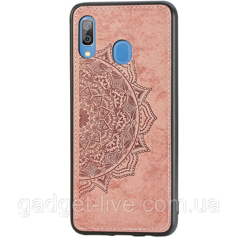 

TPU+Textile чехол Mandala с 3D тиснением для Samsung Galaxy A20 / A30, Розовый