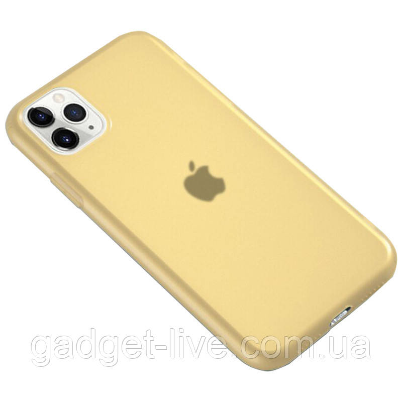 

Силиконовый матовый полупрозрачный чехол для Apple iPhone 11 Pro Max (6.5"), Желтый / yellow