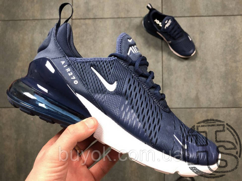 

Мужские кроссовки Nike Air Max 270 Flyknit Blue/White, Синий