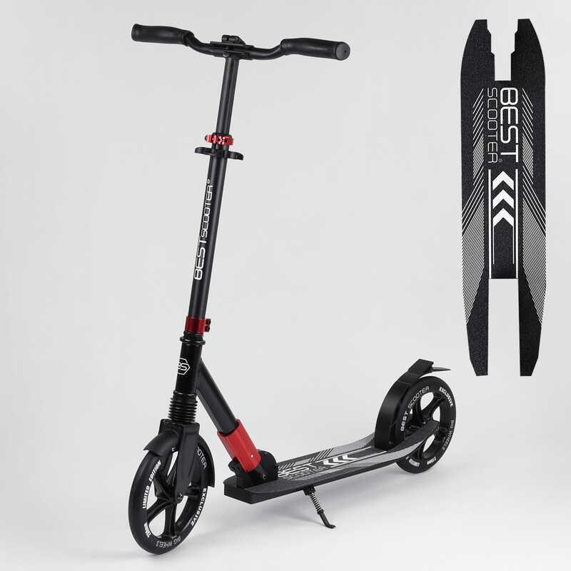 

Самокат алюминиевый "Best Scooter" 36956 (2) колеса PU, d переднего колеса - 230мм, d заднего колеса - 215мм,