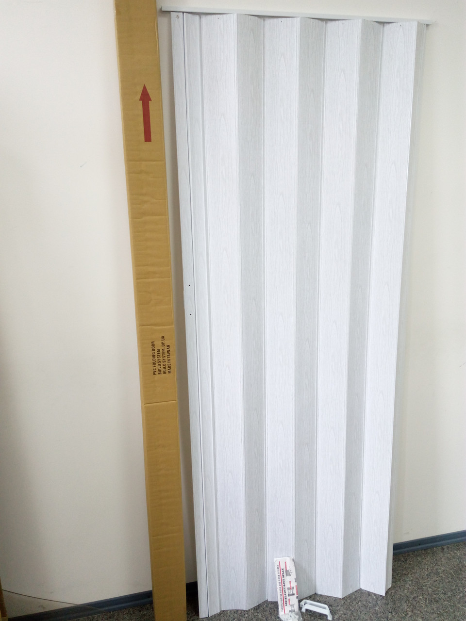 Гармошка ширма №1 белый ясень 820х2030х0,6 мм дверь раздвижная межкомнатная пластиковая глухая