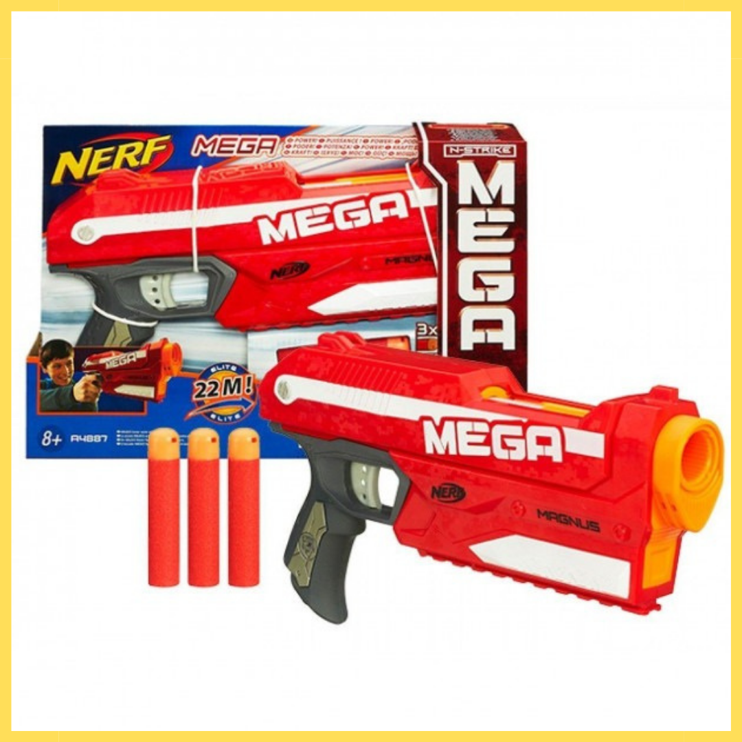 

Игрушечный пистолет мега бластер Магнус Magnus Blaster Mega Nerf игрушечный с мягкими пульками патронам, Красный