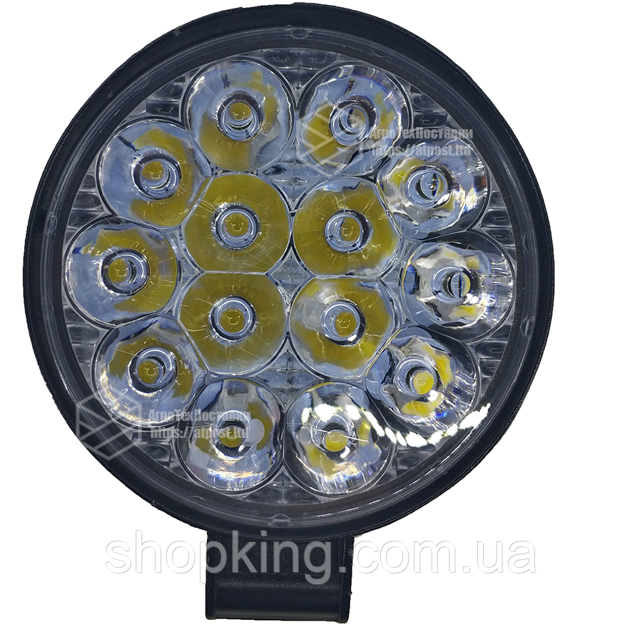 

Фара LED круглая 42W 6000K (14 диодов) (8.5см х 8.5см х 1.5см) Гарантия 1 год!, Черный