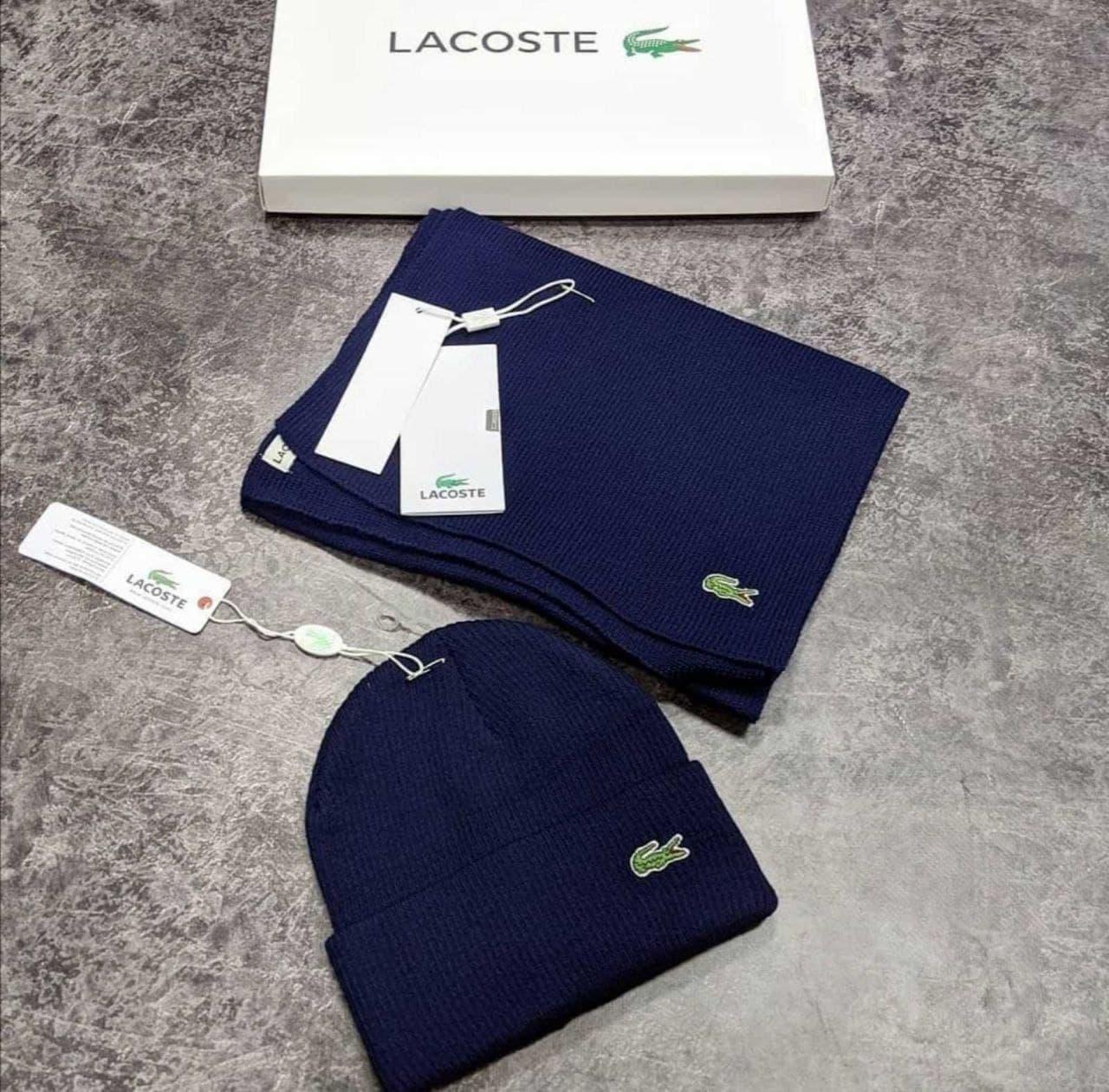 

Набор шапка и шарф Lacoste CK1798 синий