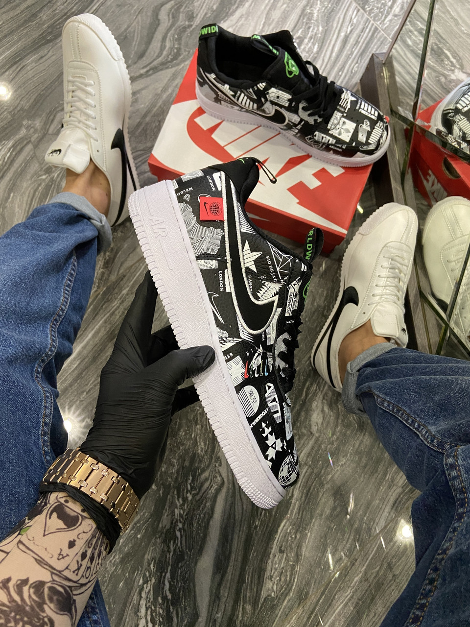 

Nike Air Force 1 Low WorldWide (Чёрный)