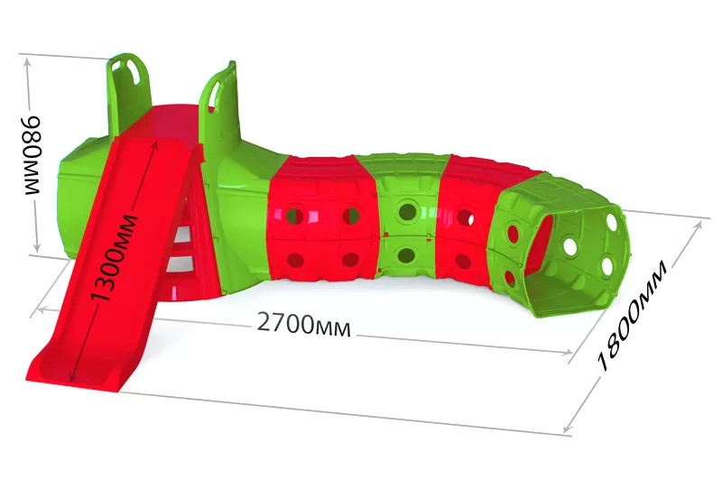 

DOLONI-TOYS "Гірка з Тунелем" 01470/ ( Червоно-зелена 01470/3)