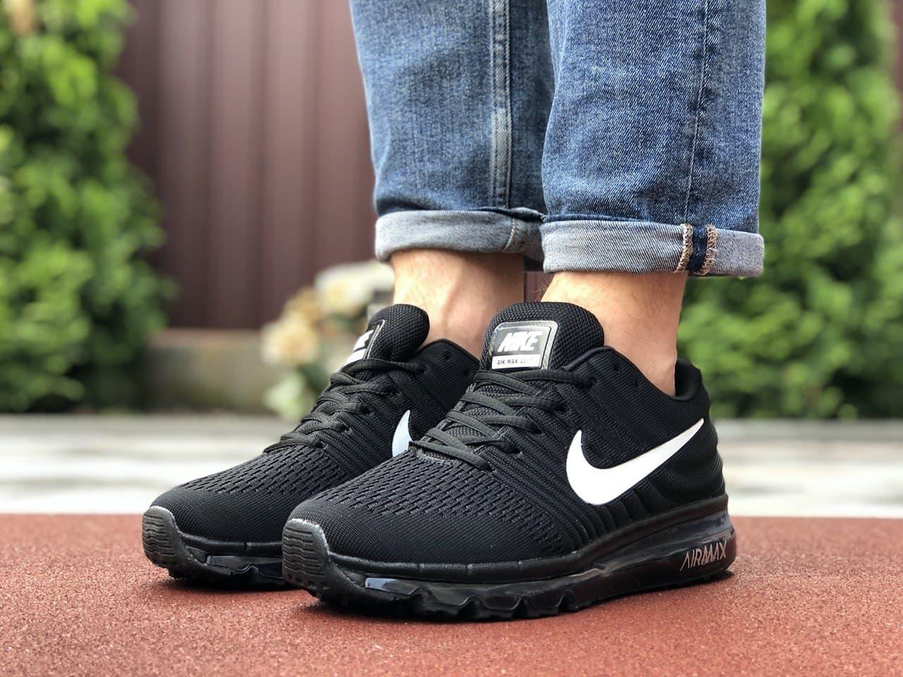 

Мужские кроссовки в стиле Nike Air Max 2017 (черно-белые) Демисезонные Летние кроссовки Найк 45