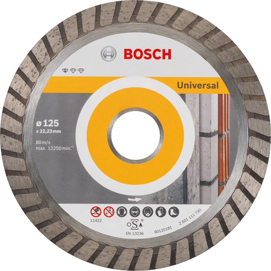 Диск алмазный отрезной Bosch Standard for Universal Turbo (125х22.23 мм, 10 шт.) (2608603250)