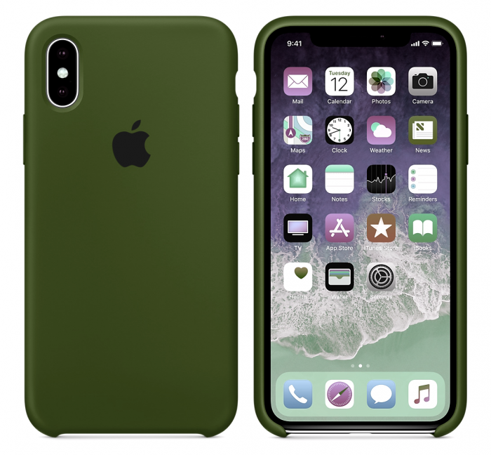 

Чехол Silicone Case Full для iPhone X/Xs Силикон кейс закрытый низ (Virid - Тёмно зелёный)