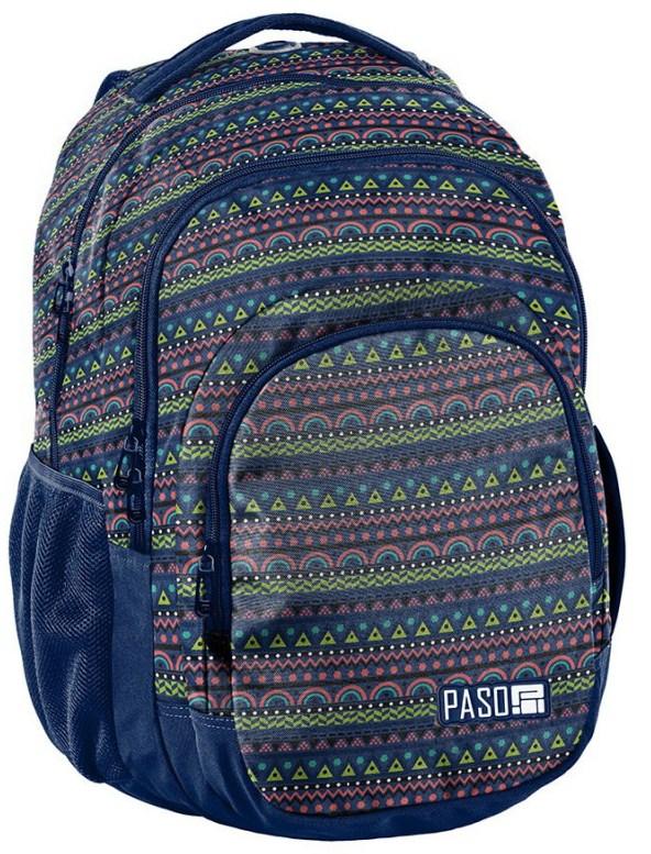 

Рюкзак молодежный с узором PASO 30L 18-2706PC, Синий