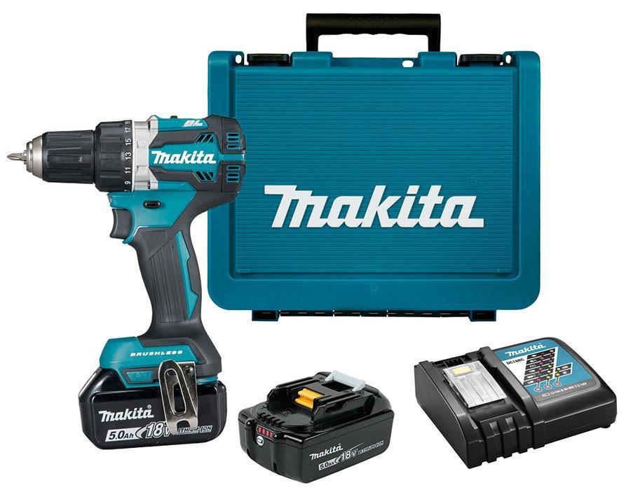 

Аккумуляторный шуруповерт Makita DDF484RTE + 2 акб BL1850 18 V 5 Ah + з/у DC18RC + кейс