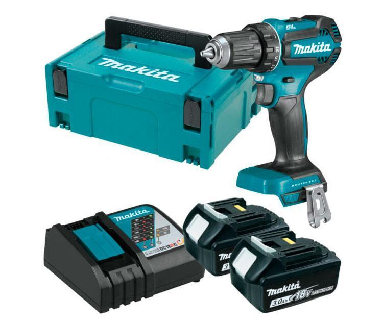 

Аккумуляторная дрель-шуруповерт Makita DDF485RFJ + 2 акб BL1830 18 V 3 Ah + з/у DC18RC + MakPac