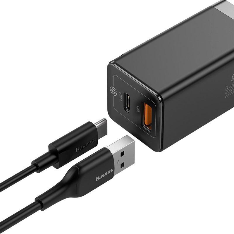 

Сетевое зарядное устройство 1USB + Type-C Baseus GaN2 Quick Charger 45W +Type-C to Type-C Cable (CCGAN-Q01, Black