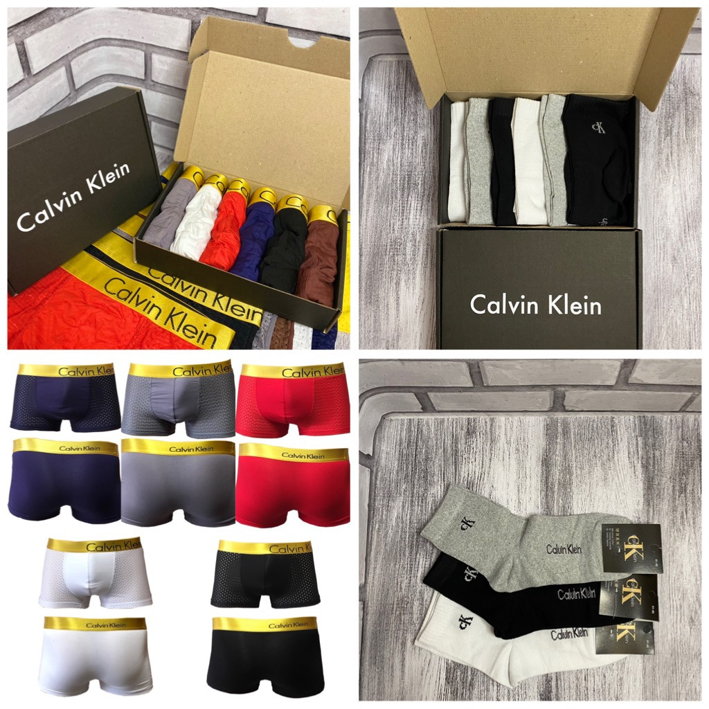 

Набор боксеры + носки Calvin Klein Gold 6 трусов 12 носков, M