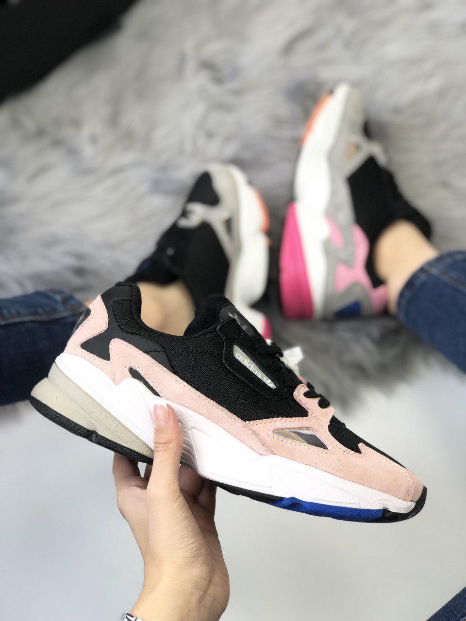 

Женские кроссовки Adidas Falcon, 3 расцветки 37, Розово-черные