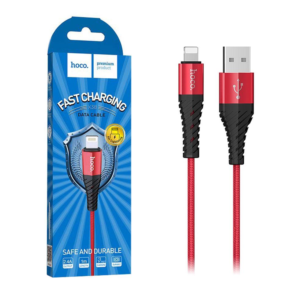 

Кабель Apple Lightning Hoco X38 Cool Charging 1м (2.4A), Red