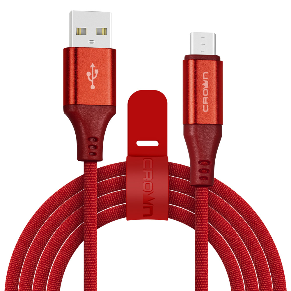 

Кабель USB-Micro 2A \ 1m нейлоновый Crown CMCU-3103M Red, Красный