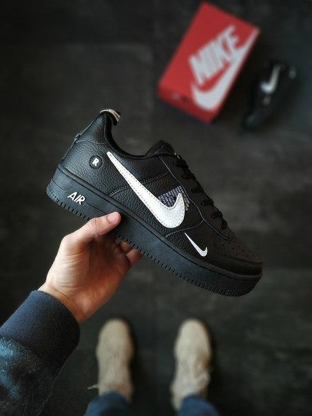

Кожаные черные кроссовки Nike Air Force Just Do It, две модели, Черный