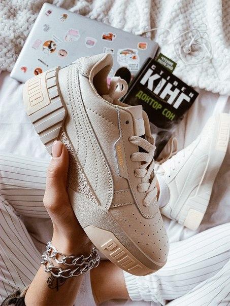 

Женские стильные кроссовки Puma Cali white из натуральной кожи, 4 модели 40, Бежевый