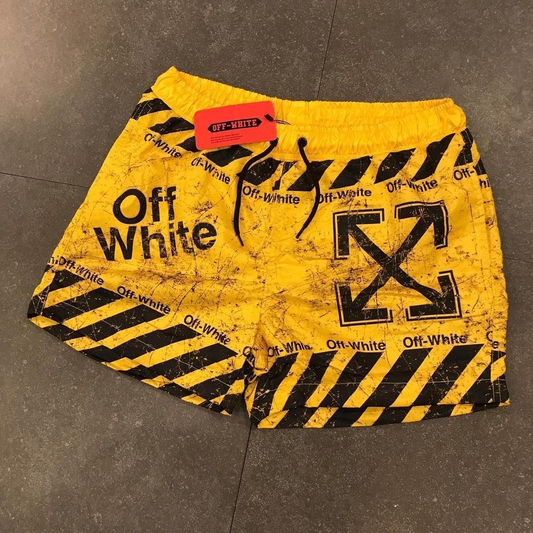 

Мужские пляжные плавательные шорты, Турция (10 моделей) M, Желтые Off White