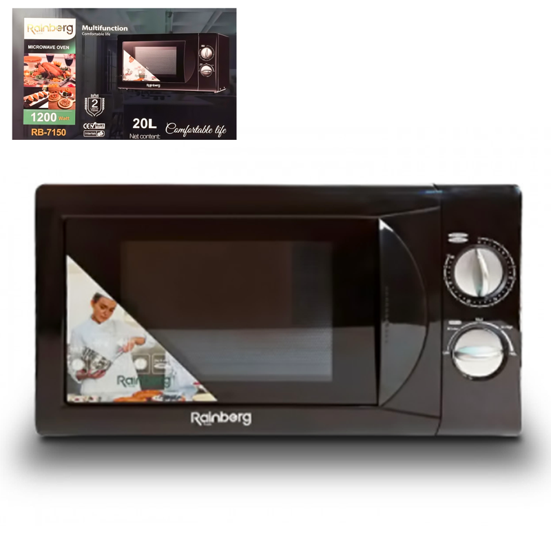 

Микроволновая печь Rainberg RB-7150 20л 1200W c 8 программами и функцией разморозки черный