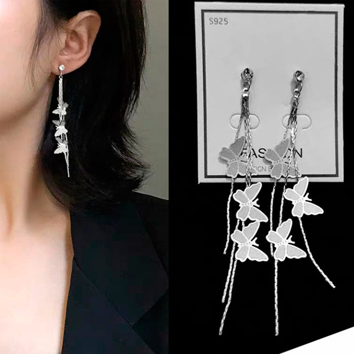 

Серьги Earrings КПОП KPOP серебристые (8163)