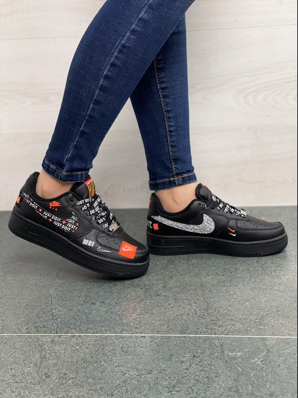 

Женские кроссовки Nike Air Force Off-White All Black 38.0 (24.5см.), Черный
