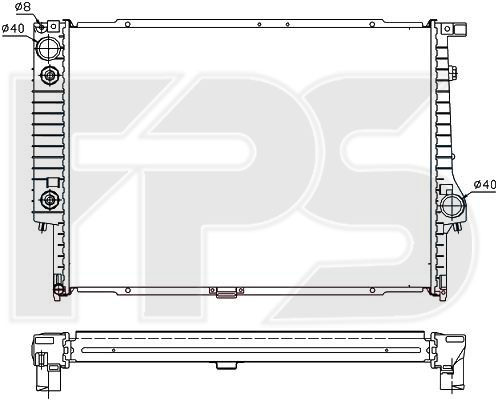 

Радиатор охлаждения двигателя BMW 5 E34 (88-91), BMW 7 E32 (87-94) 3.0, 3,5 АКПП, конд. (FPS) Китай