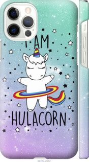 

Силиконовый чехол для телефона Apple iPhone 12 I'm hulacorn, Голубой