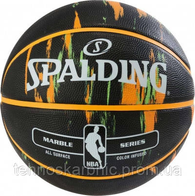 

Мяч баскетбольный Spalding Nba Marble Outdoor Black-Orange-Green Size 7 SKL41-227673