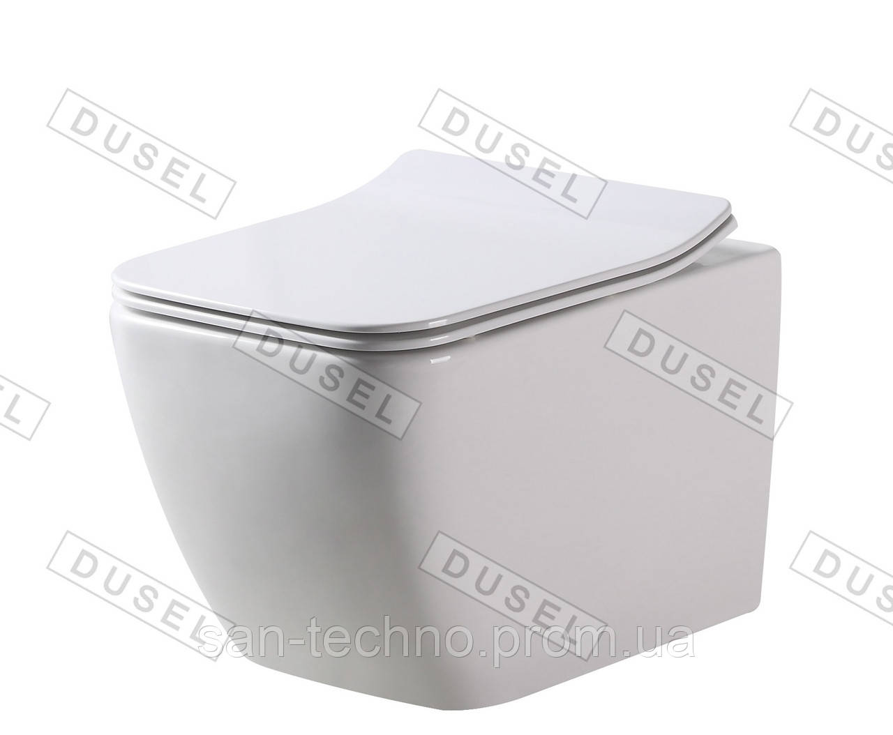 

Унитаз подвесной DUSEL CUBIS DWHT10201030R с сиденьем Slim Soft-Close, Белый