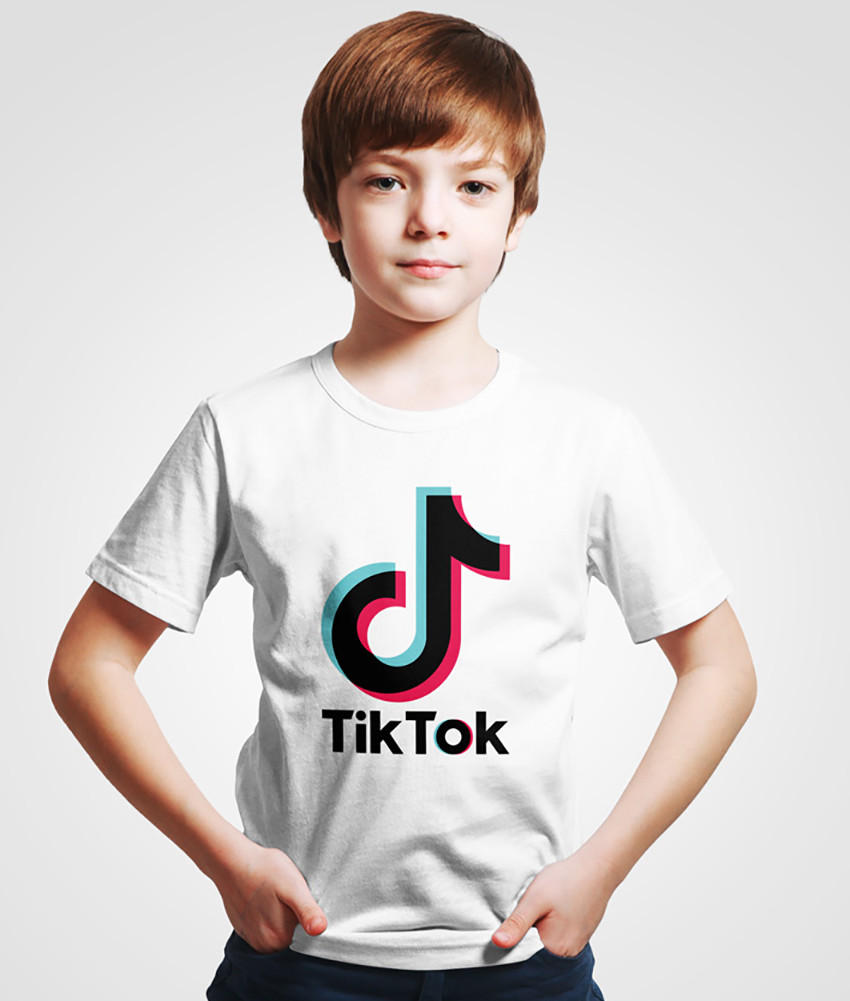 

Детская белая футболка с лого Tik Tok 146, Черный