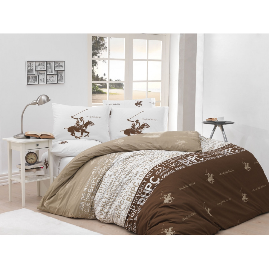 

Постельное белье Beverly Hills Polo Club ранфорс - BHPC 004 Brown евро, Коричневый