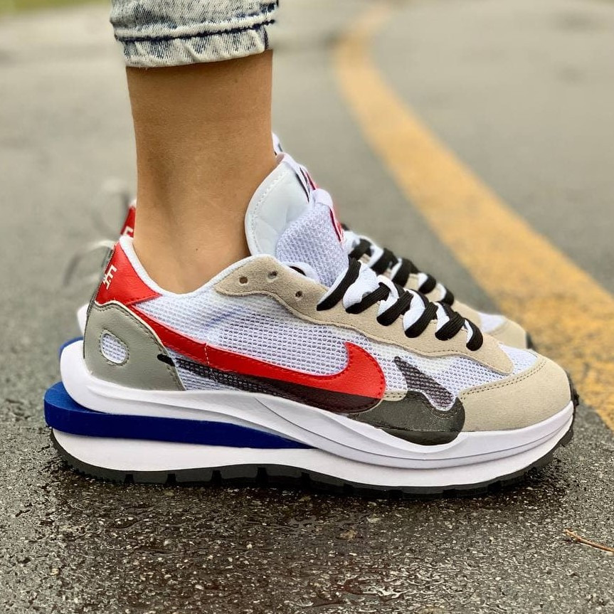 

Nike VaporWaffle Sport Beige Red White | кроссовки женские; бежевые/белые; летние/весенние/осенние, Белый