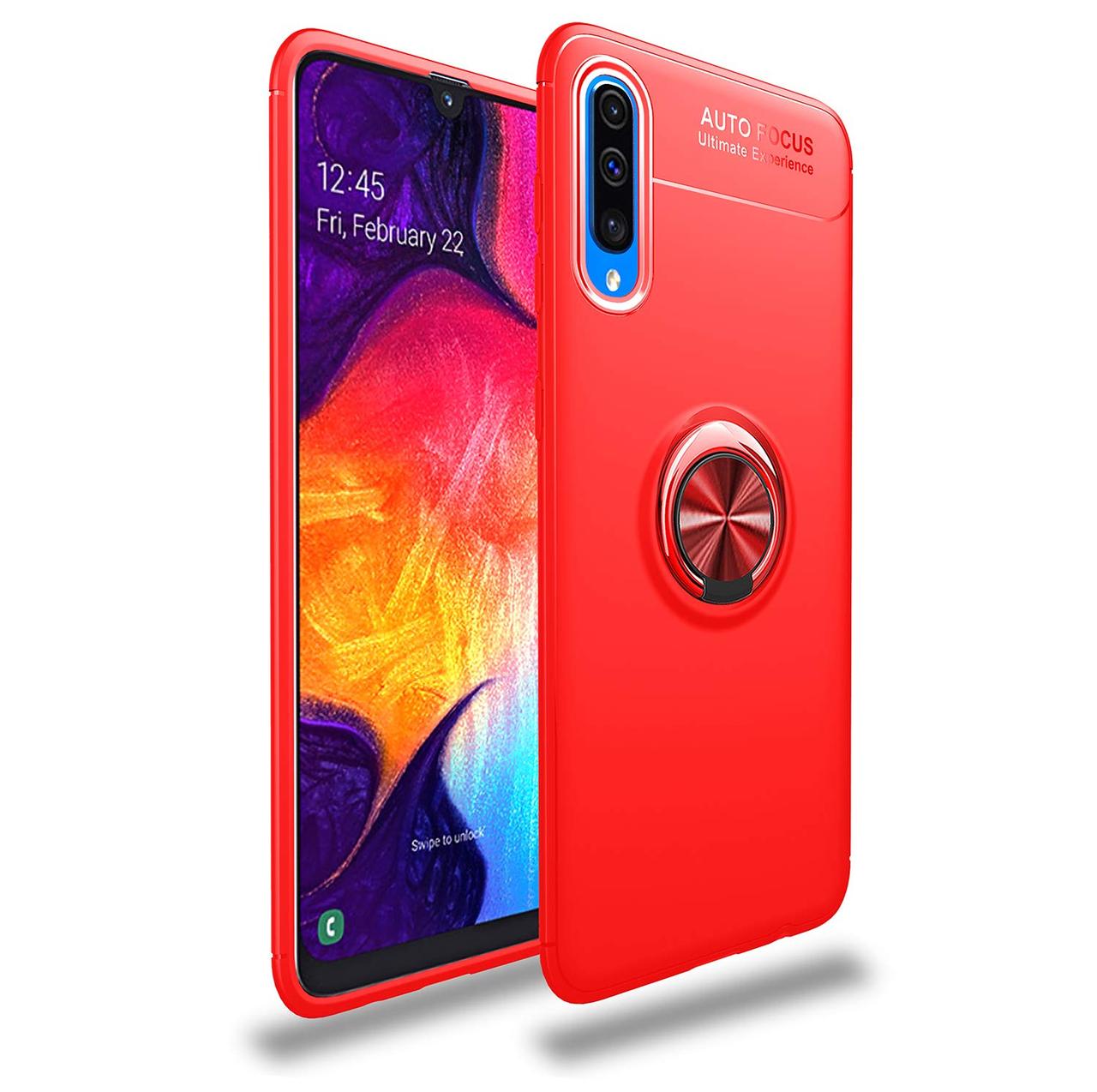 

Чехол TPU Ring для Samsung Galaxy A30S 2019 / A307 бампер оригинальный с кольцом Red