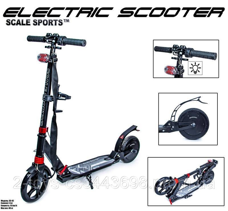 

Электросамокат Scale Sports SS-02. Black. Led-фонарик