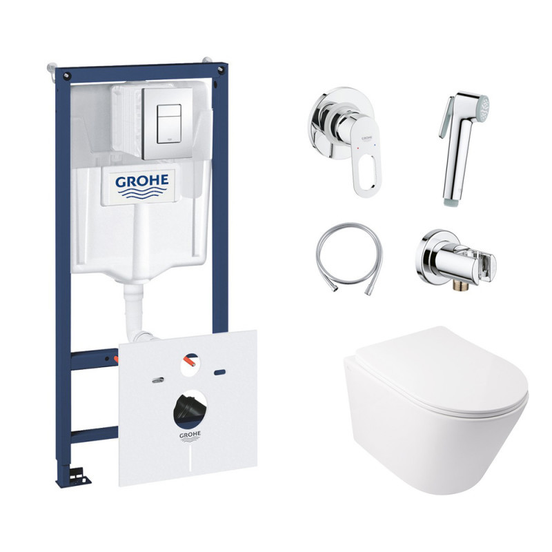 

Комплект інсталяція Grohe Rapid SL 38827000 + унітаз з сидінням Qtap Swan QT16335178W + набір для гігієнічного