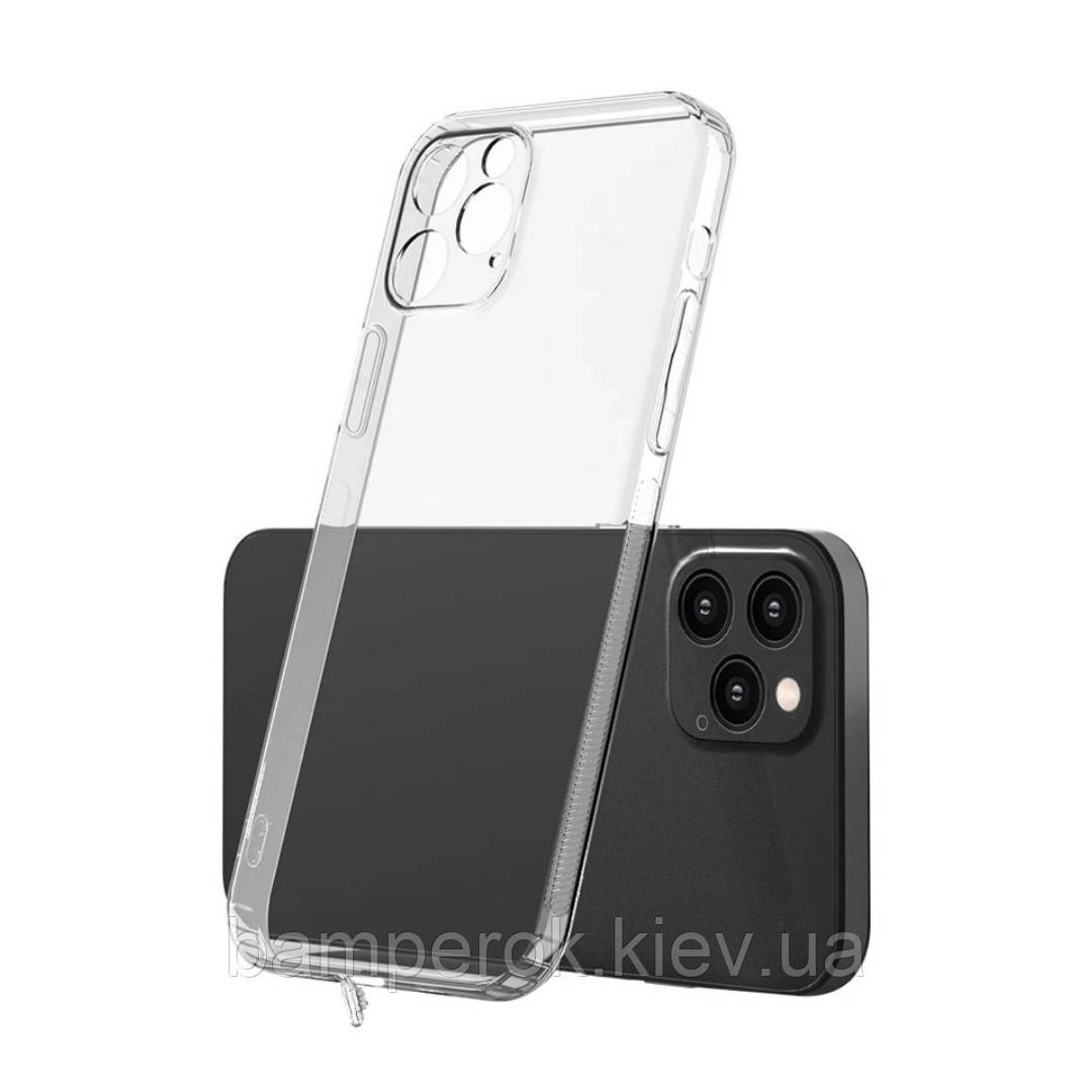 

Силиконовый чехол с защитой камеры + стекло SKLO 5D для айфон iPhone 12 pro, Прозрачный