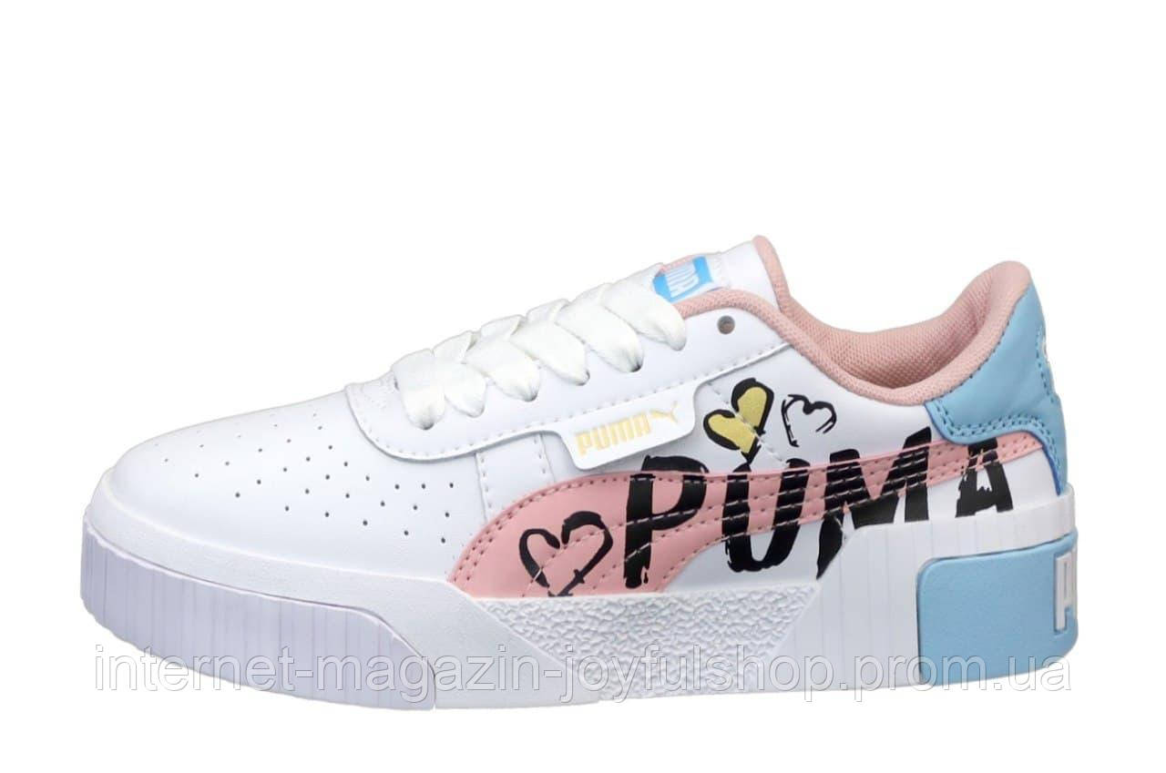 

Женские кроссовки Puma Cali Remix White Пума Кали Белые с цветными вставками, Белый