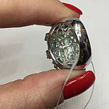 Изумруд 18,8 размер кольцо с натуральным камнем изумруд в серебре родированное. Кольцо с изумрудом, Тайланд, фото 7