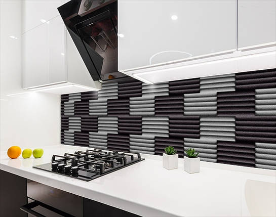 Кухонная панель на стену жесткая текстура с 3д эффектом, с двухсторонним скотчем 62 х 205 см, 1,2 мм, фото 2